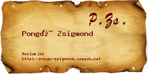 Pongó Zsigmond névjegykártya